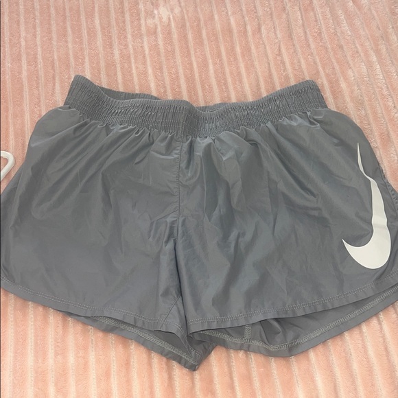 Nike Women's Athletic Shorts in Gray with White Swoosh - Picture 1 of 1